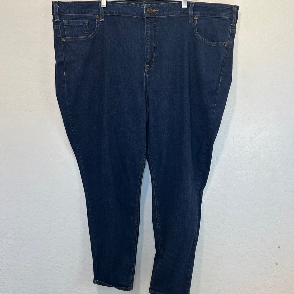 Lane Bryant women’s plus size 28 R Skinny Jeans Dark Blue Denim stretch cotton